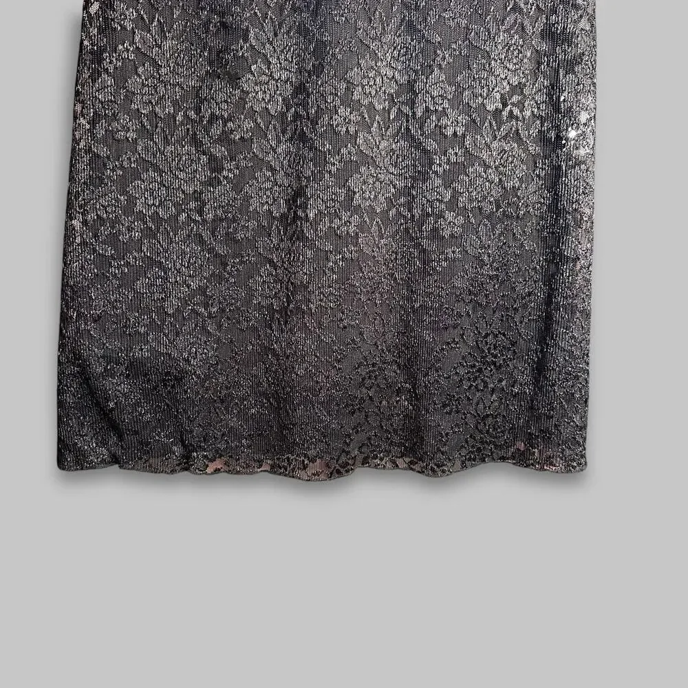 Vintage Ronni Nicole Black Lace Sleeveless Maxi Dress - Size 6